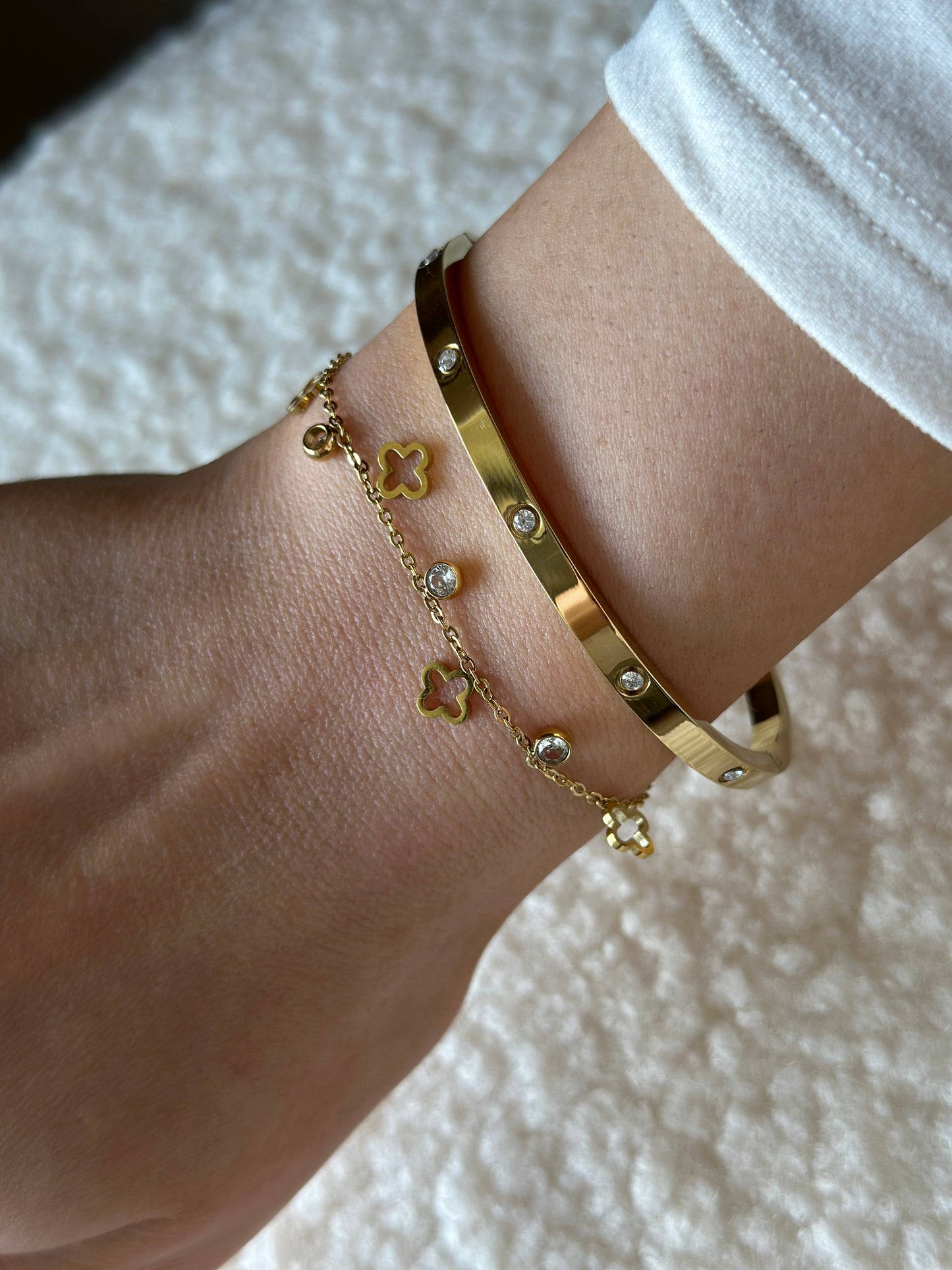 Armband steentjes (diamantjes) - goud